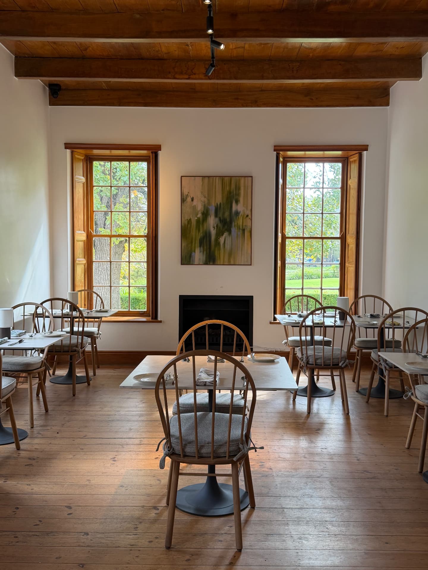 Sunlit dining room of a Cape Winelands estate